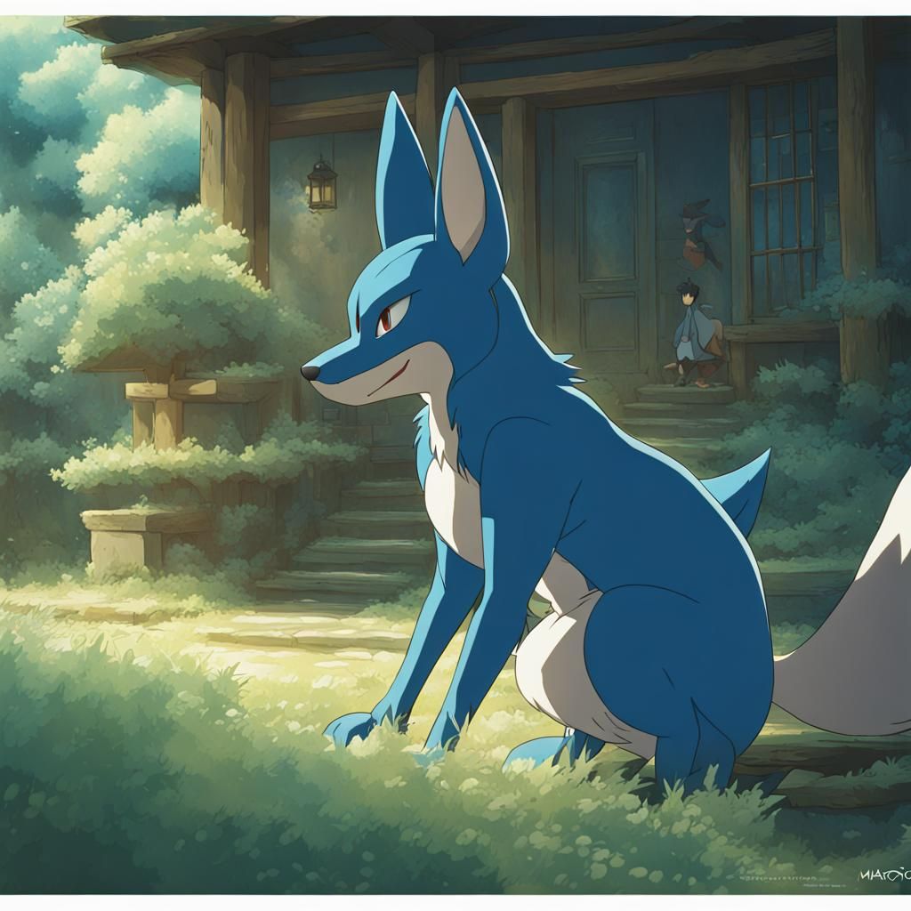Lucario in Studio Ghibli Anime Style