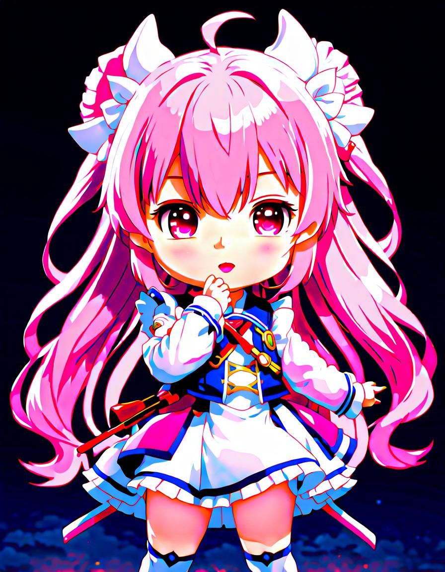 Chibi Anime Girl with Pink Hair