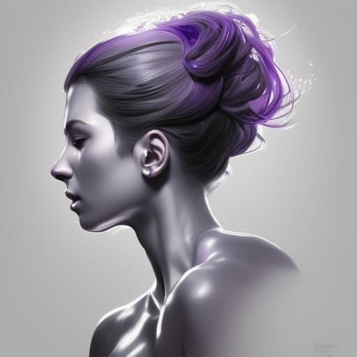 Monochrome Portrait of a Girl in Hyperdetailed Style