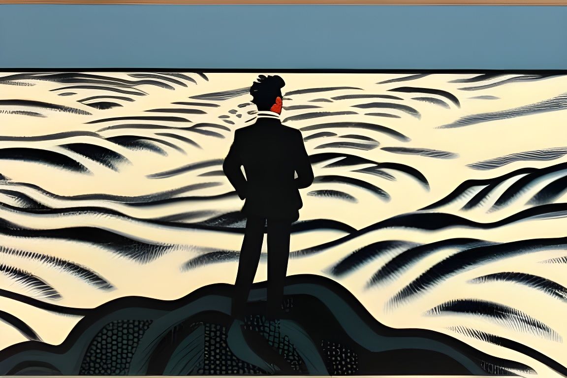 Wanderer Above the Sea in Pop Art Style