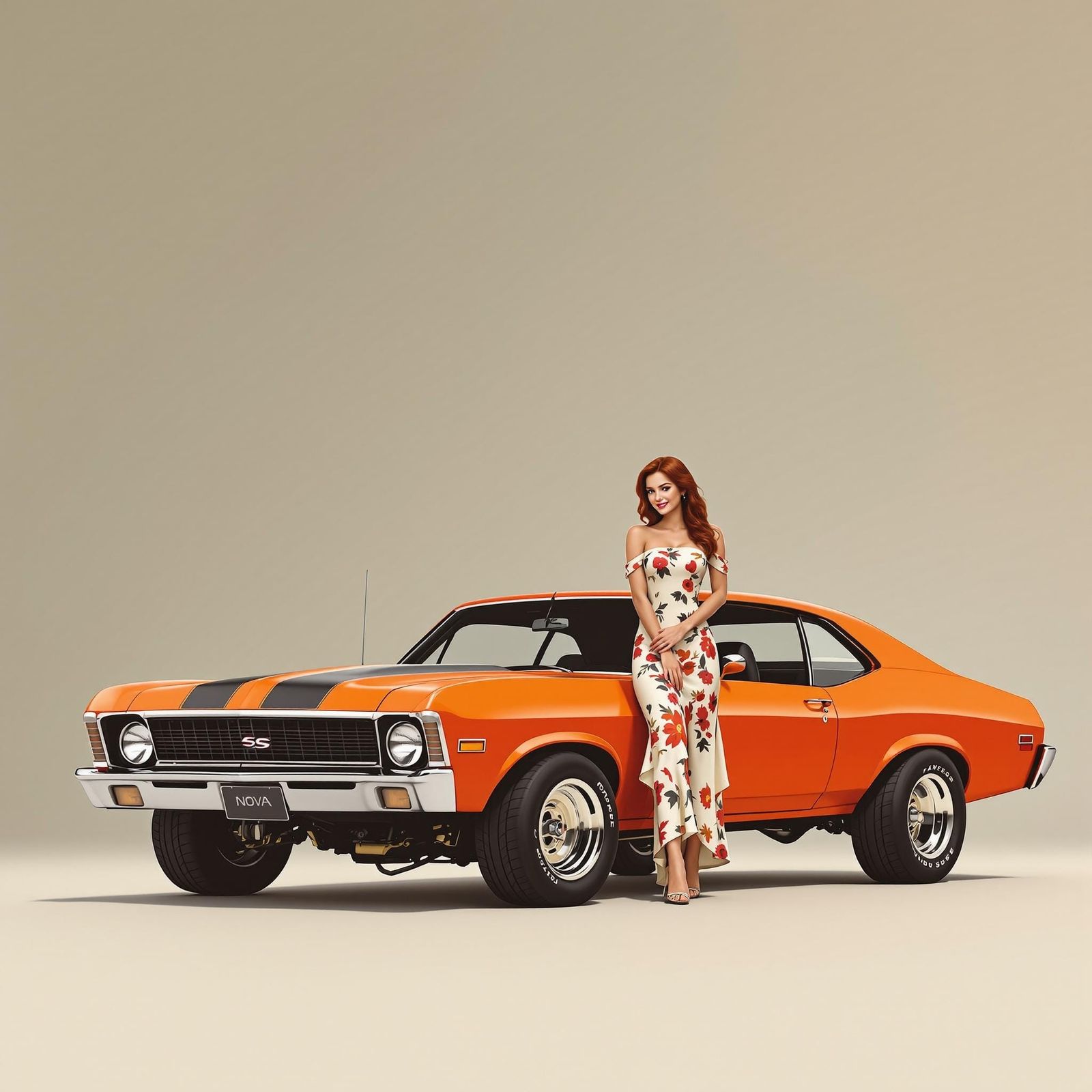 Vibrant 1973 Nova Super Sport With Tuxedo Man