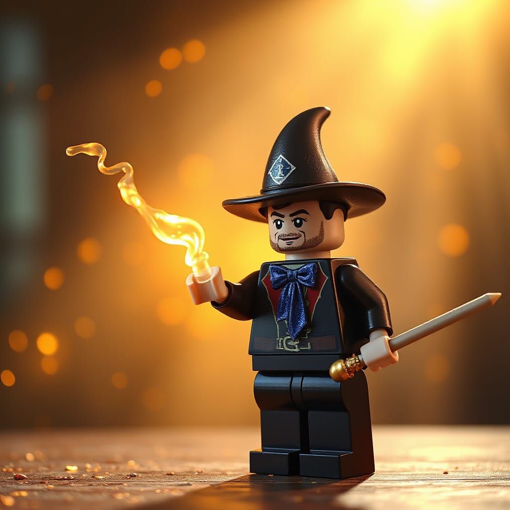 Hyperrealistic Lego Magician Digital Art