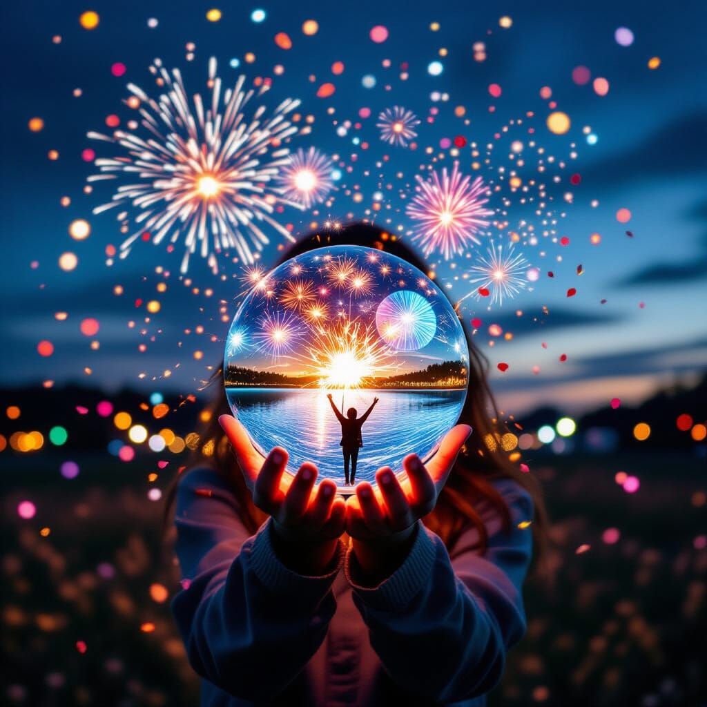 Cinematic Double Exposure: Character Holds Worlds of Emotion