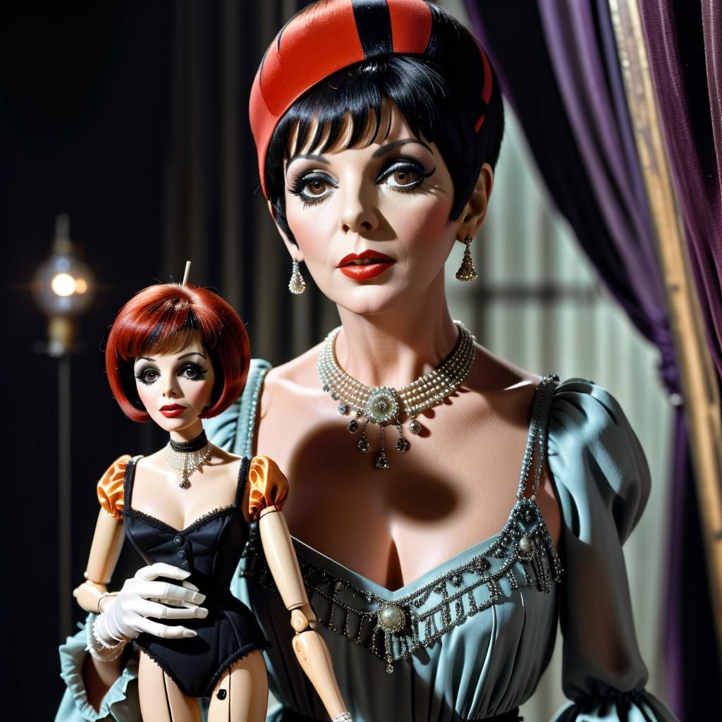 Liza Minnelli with a Cabaret marionette doll