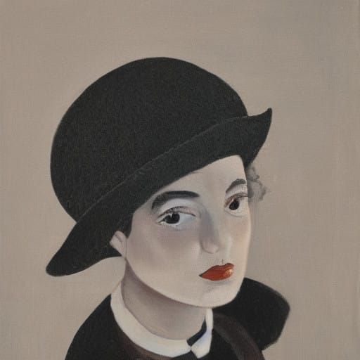Woman in Black Hat with Dramatic Lighting