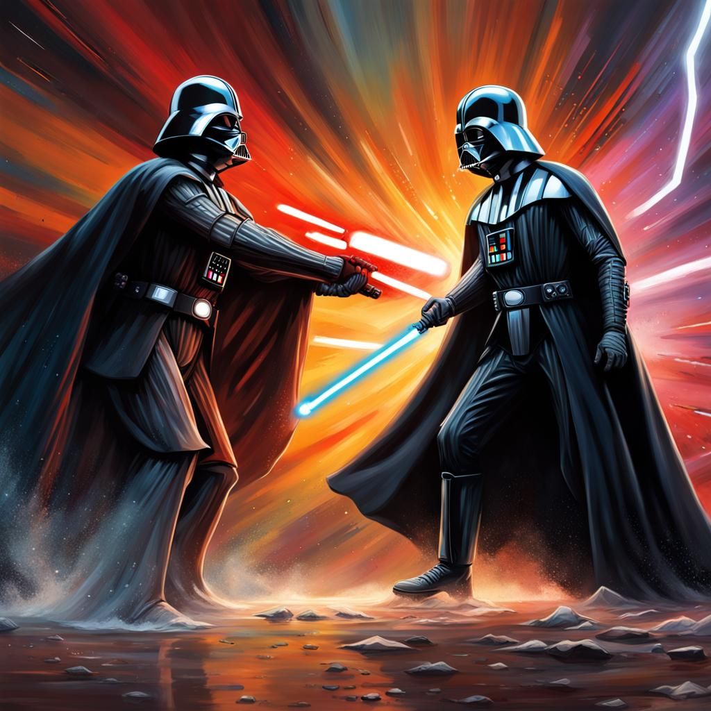 Darth Vader vs Luke Skywalker: Hyperrealistic Showdown