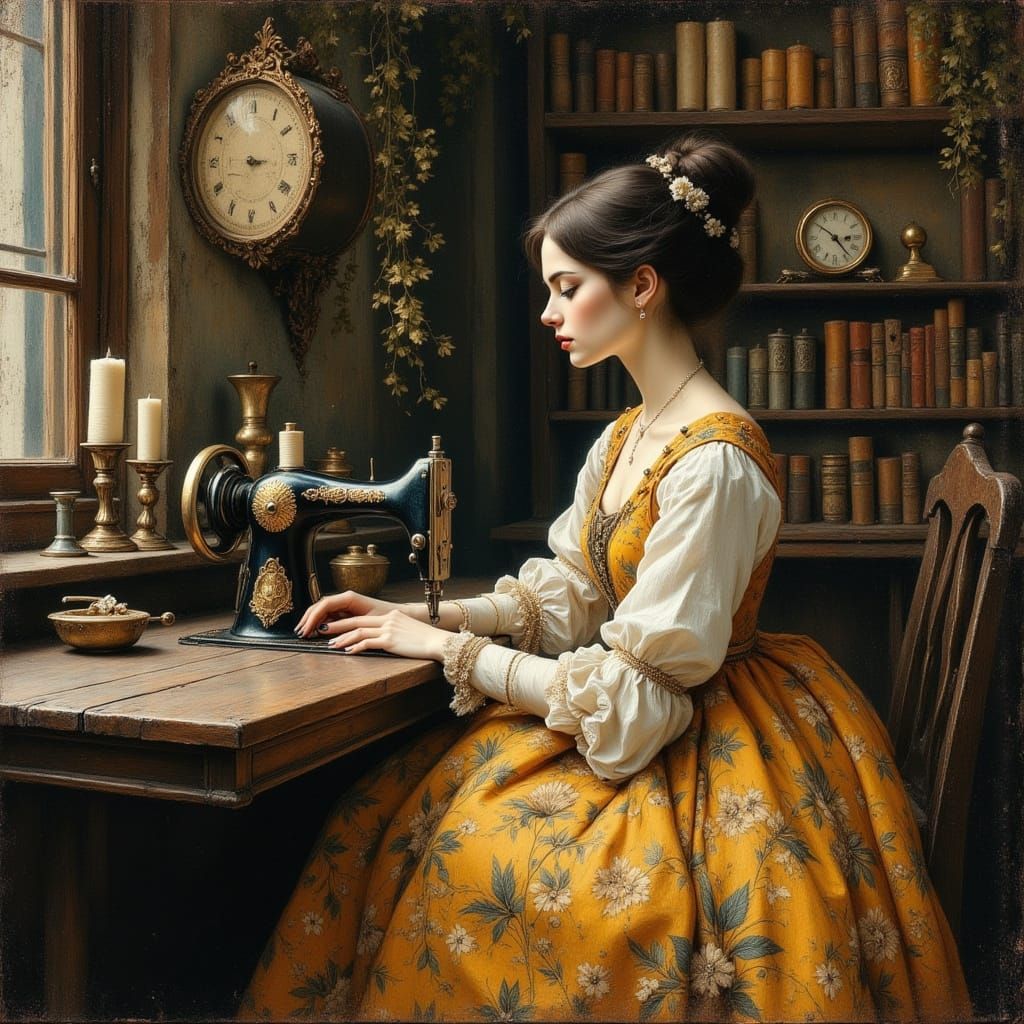 Prepping the sewing machine