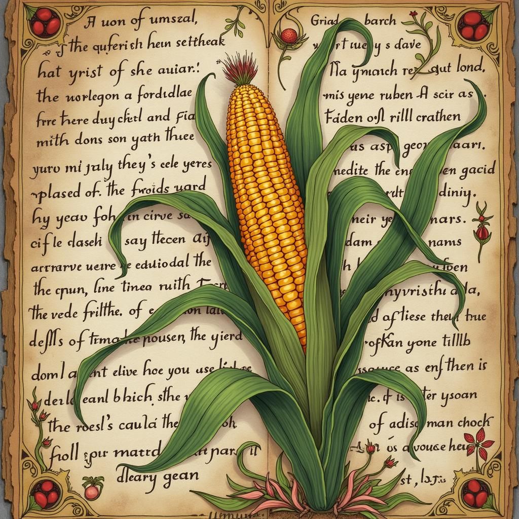 Corn Illustration from Mystical Medieval Codex