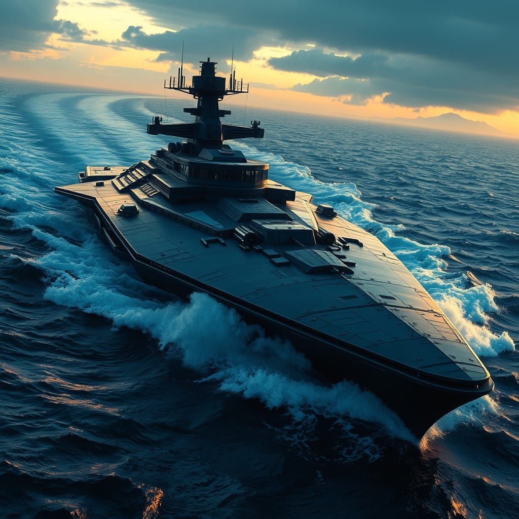 Imperial Star Destroyer Battles the Ocean
