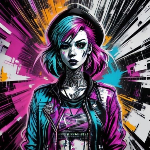 Vibrant Cyberpunk 3rd Eye Portrait