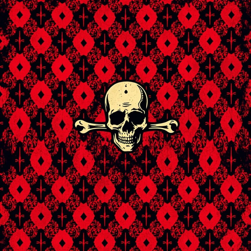 English Pirate Flag in Gothic Romantic Style