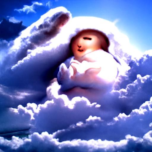 Divine Mother and Baby in Heavenly Light