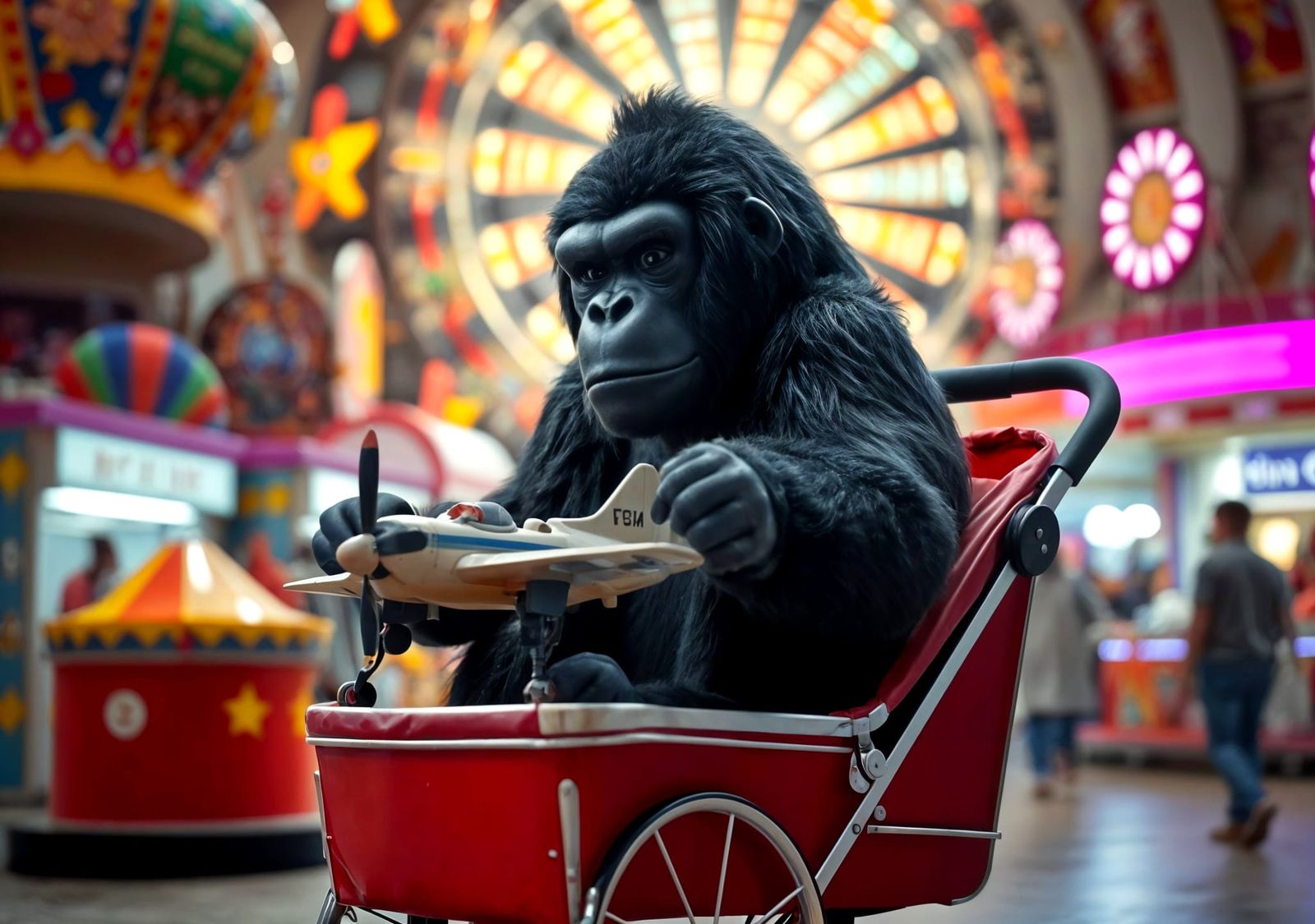 Baby King Kong at a Strange Funfair