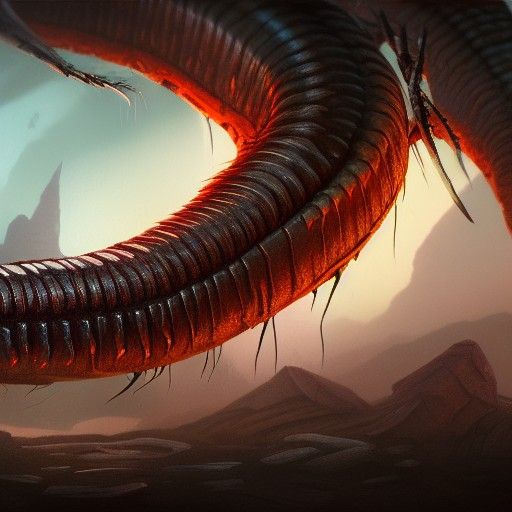 Detailed Centipede Matte Painting in Deep Color
