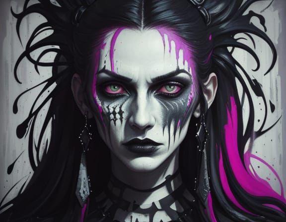 Gothic Surrealist Portrait of a Haunted Woman