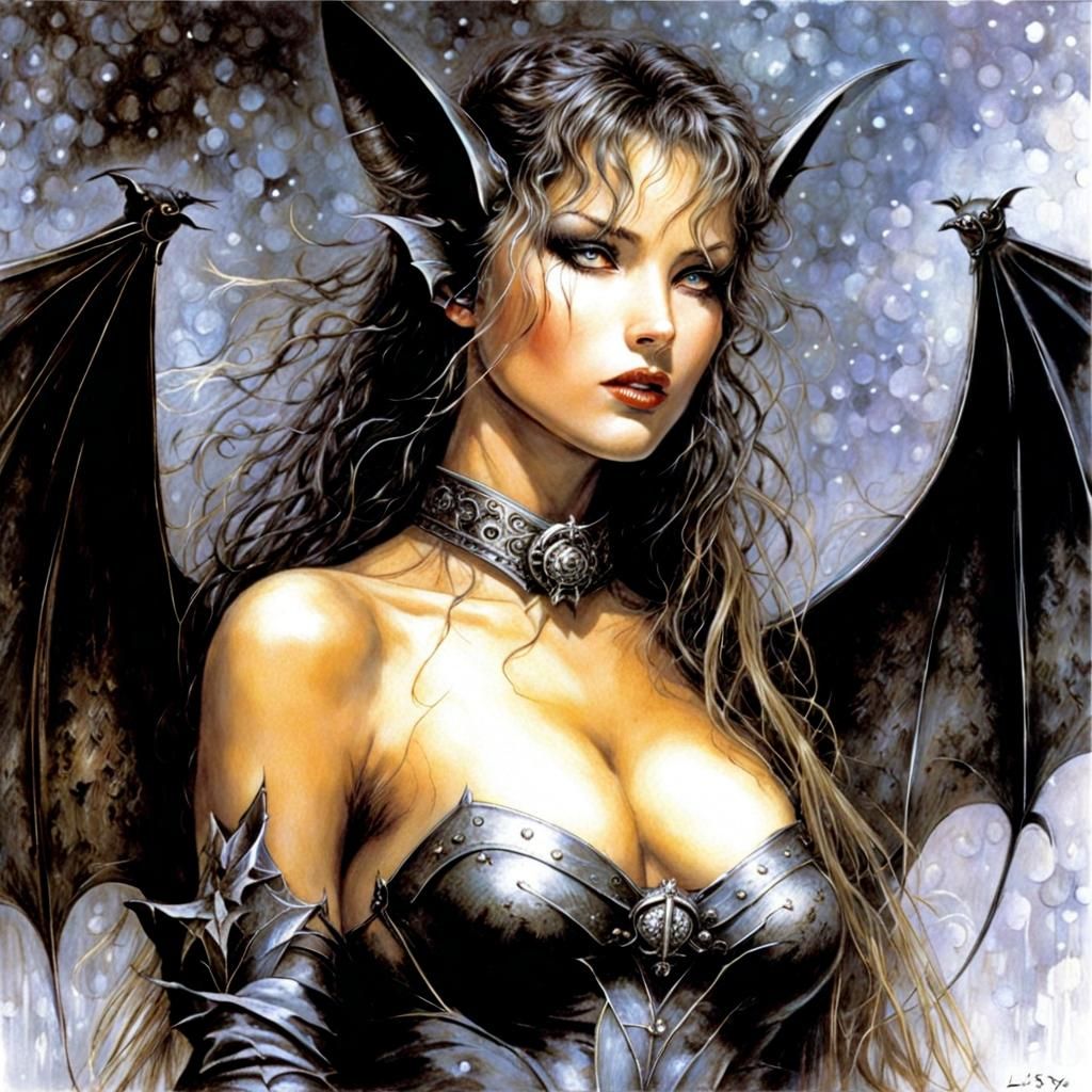 Gothic Bat Girl in Fantasy Art Style