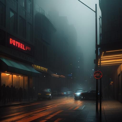 Bulldog Detective in City at Dusk: Hyperrealistic Art