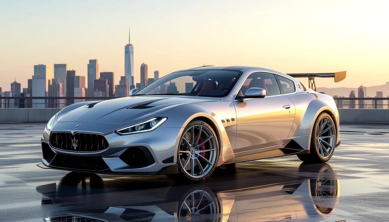 Hyperrealistic Modern Sports GT Coupe in Oro Polaris Silver