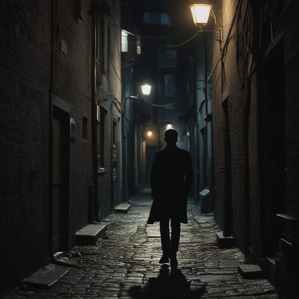 Gritty Film Noir Alleyway Scene