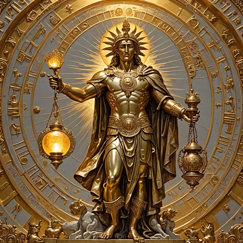 Helios, Sun God Enthroned in Golden Light