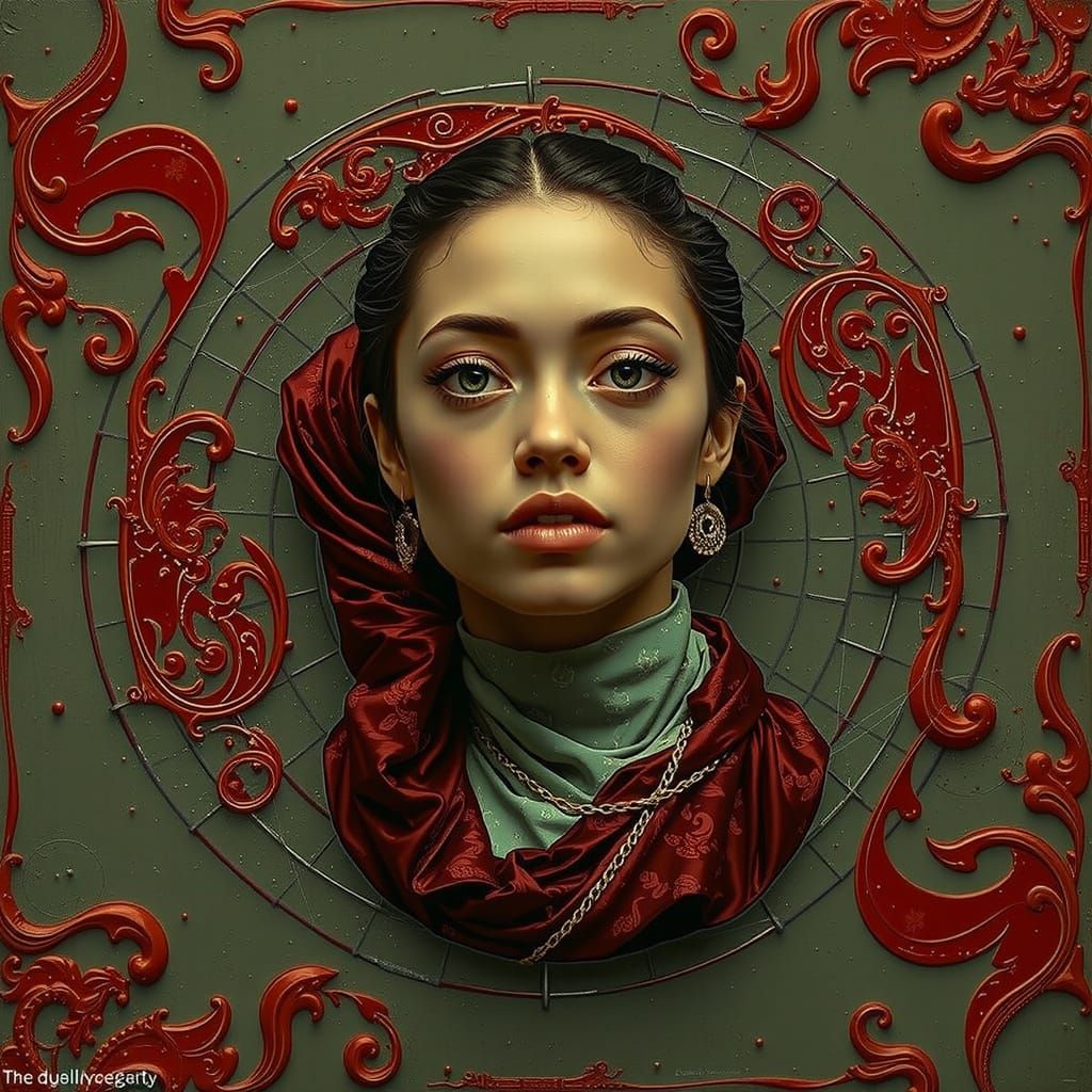 Vibrant Swirling Red Abstract Forms