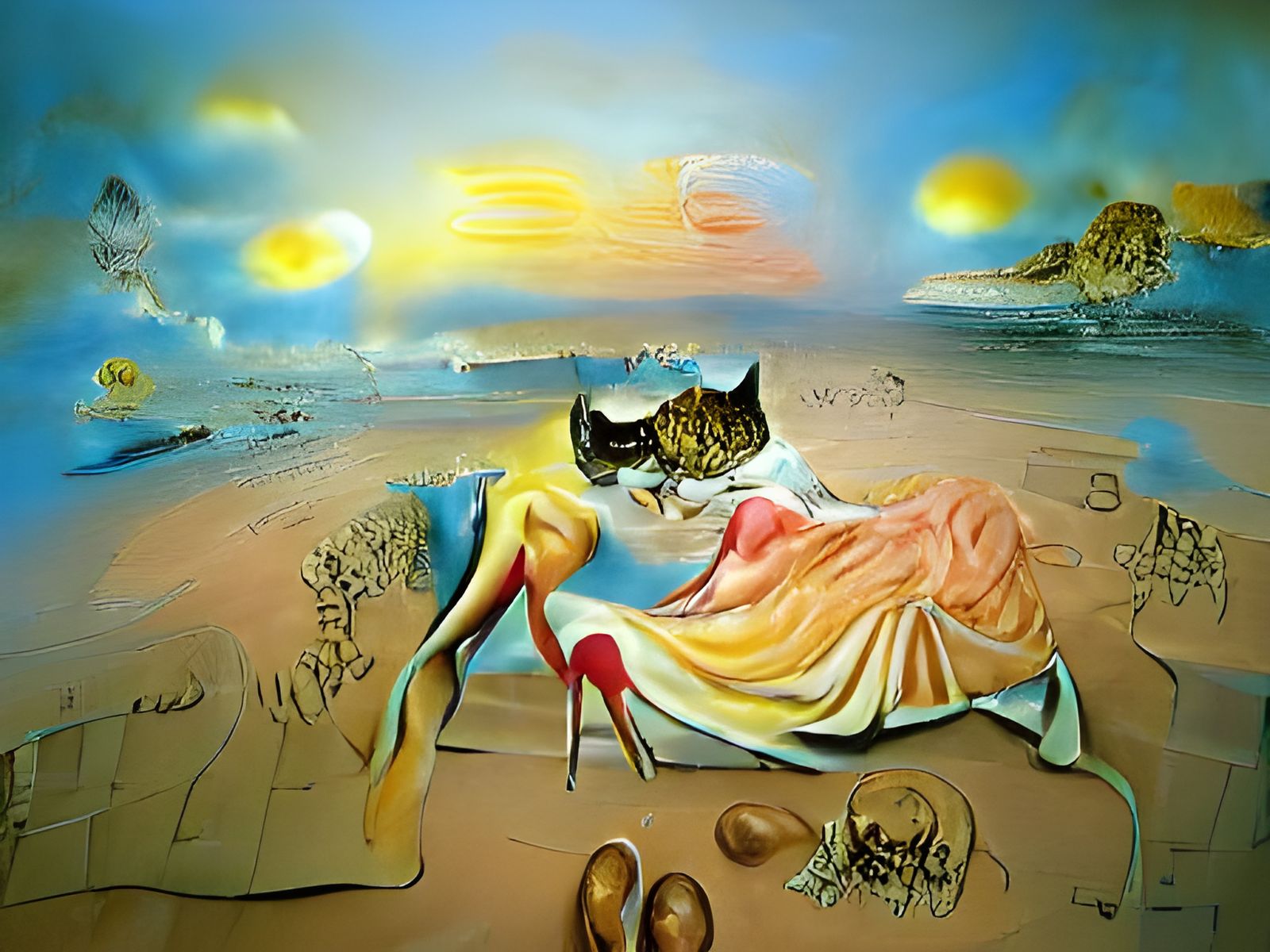 gsaxon#21 Dalí Woman watching catfight