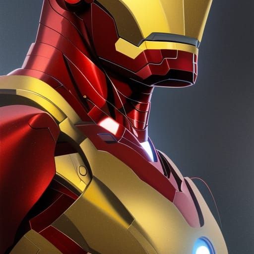 Hyperdetailed Iron Man Portrait in Artgerm Style
