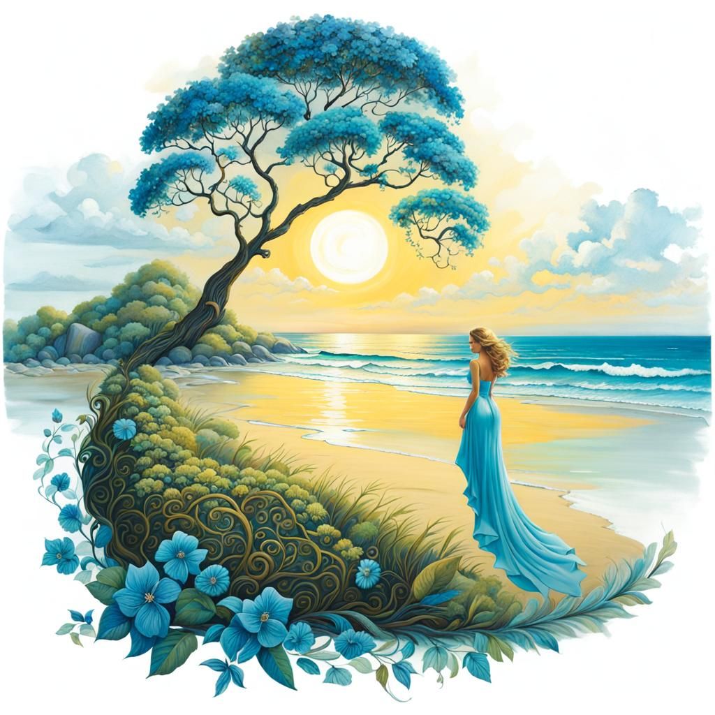 Magical Nostalgic World in Celtic Blue Palette