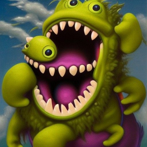 T-Rox from My Singing Monsters: Oil Painting