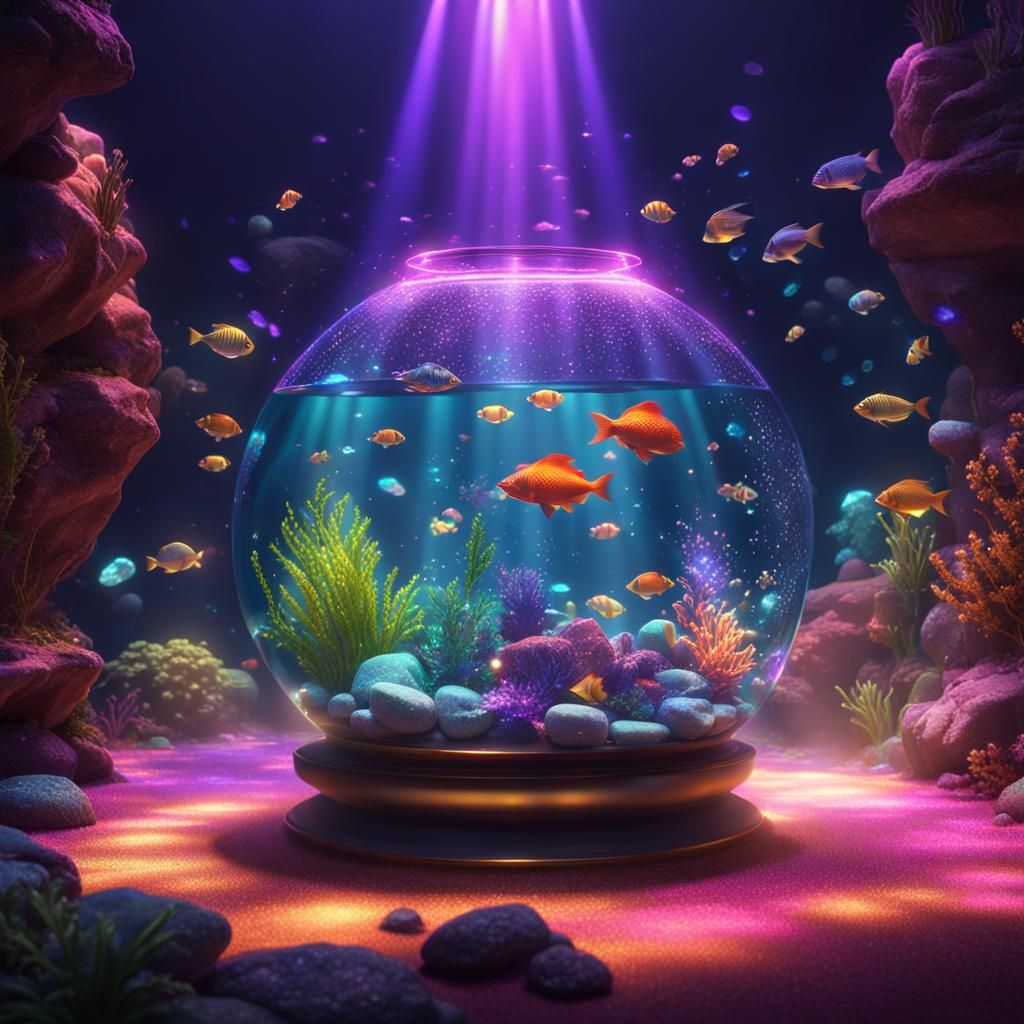 Sparkling Aquarium Disco with Opulent Crystals