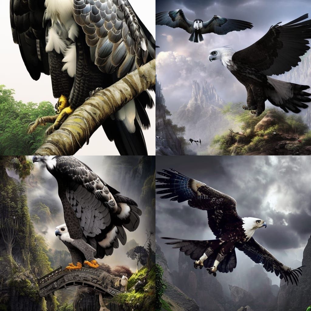 Epic Harpy Eagle Digital Painting