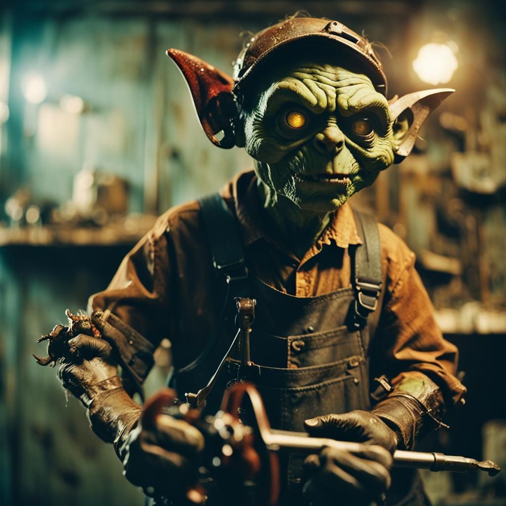 Grimy Goblin Plumber with Rusty Pliers