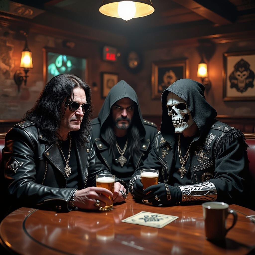 Ozzy, Lemmy, and the Grim Reaper at the Bar