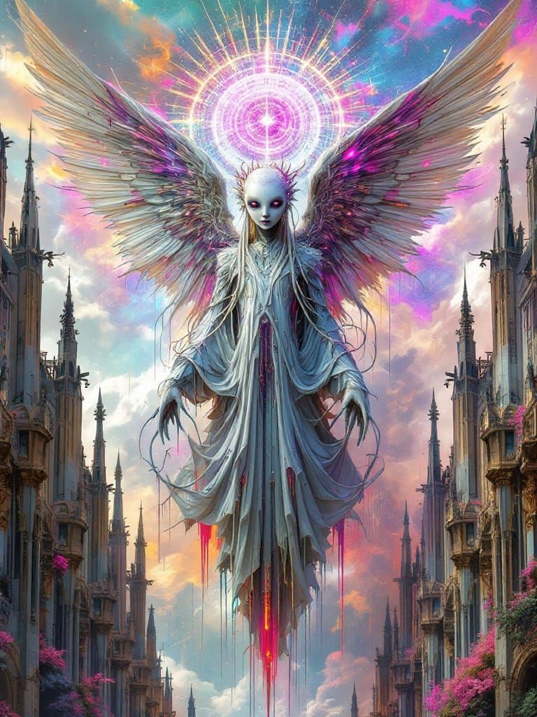 Cathedral Archangel in Hadal Surrealism Style