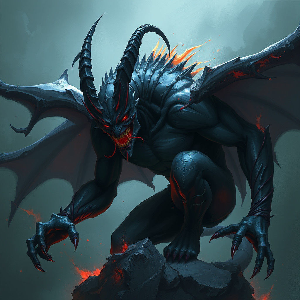 Sinister Gargoyle Amalgam in Gothic Horror Style