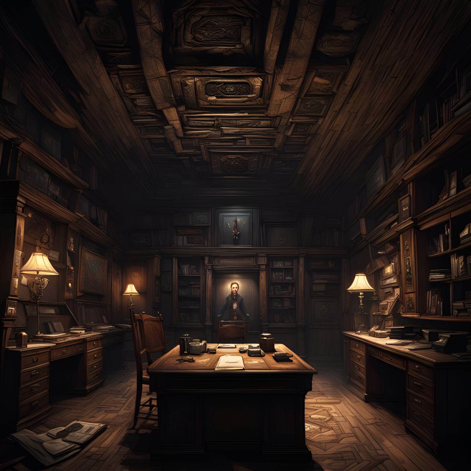Chaotic Antique Room in Dark Fantasy Style