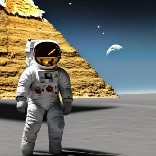 The great pyramid at Giza and astronaut 2