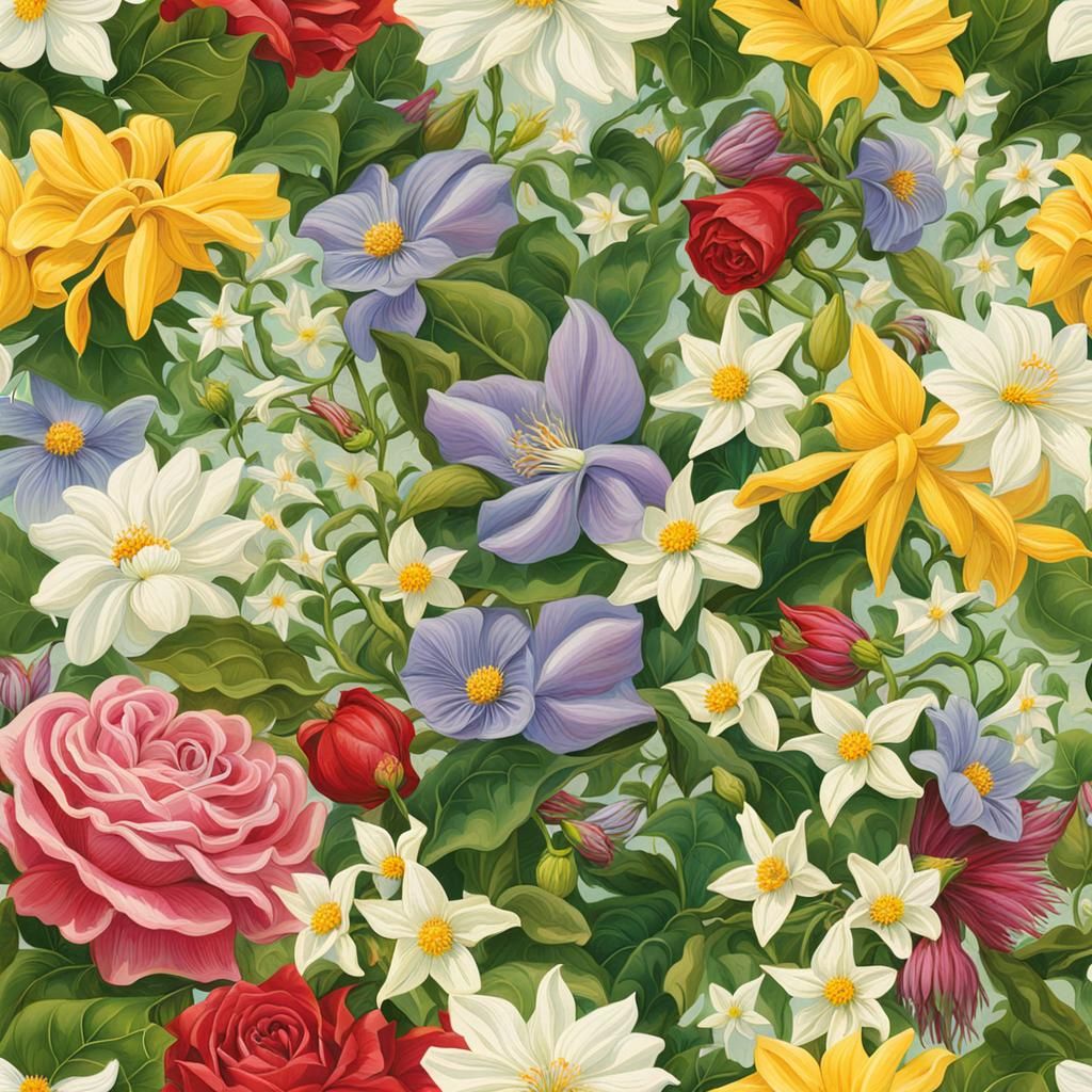 Floral Bouquet with Holly, Aster, Rose and More