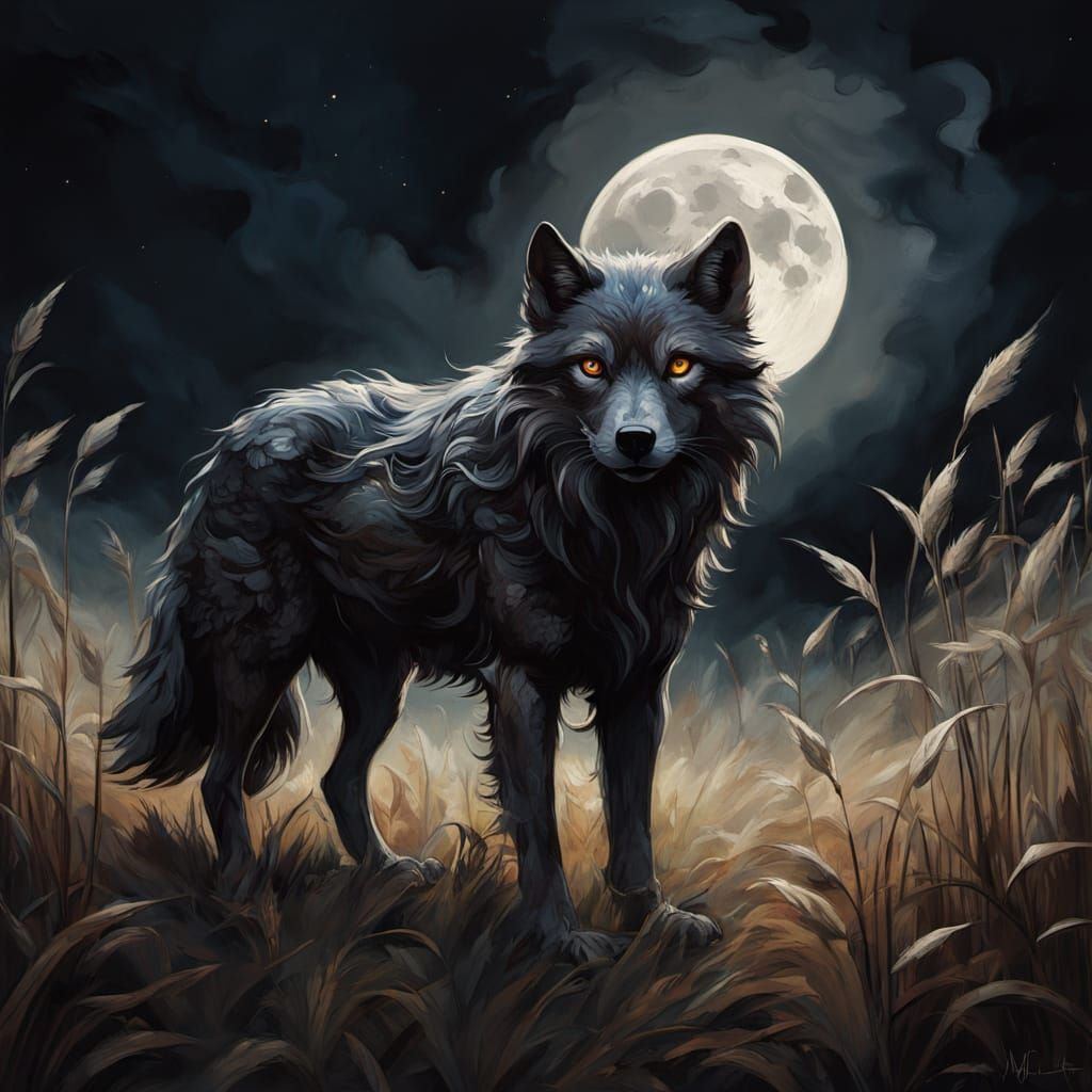 Loup au clair de Lune
