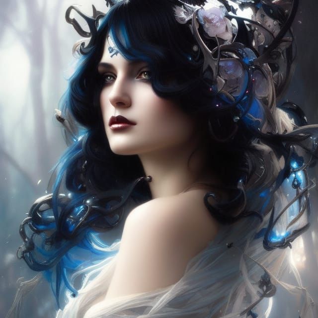 Gothic Enchantress Portrait in Dark Art Style