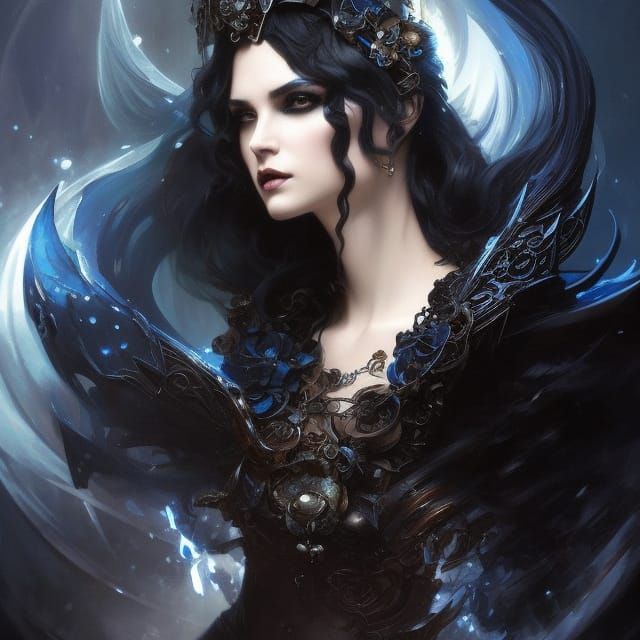 Gothic Enchantress Portrait in Dark Art Style