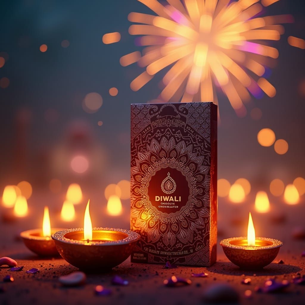 Diwali Celebration Scene in Matte Painting Style