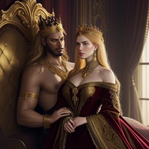 Regal Fantasy Beauty Basks in Warm Candlelight