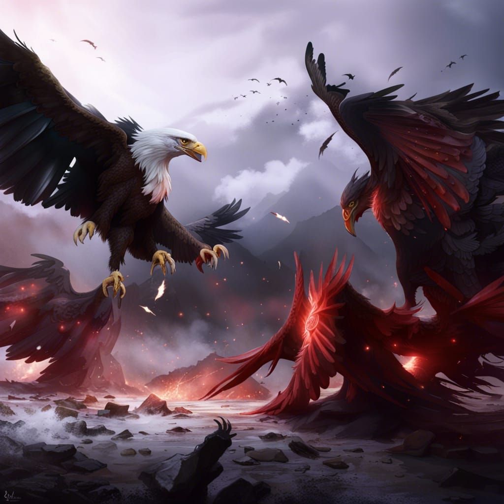 Eagles vs Vultures: Dark Fantasy Concept Art