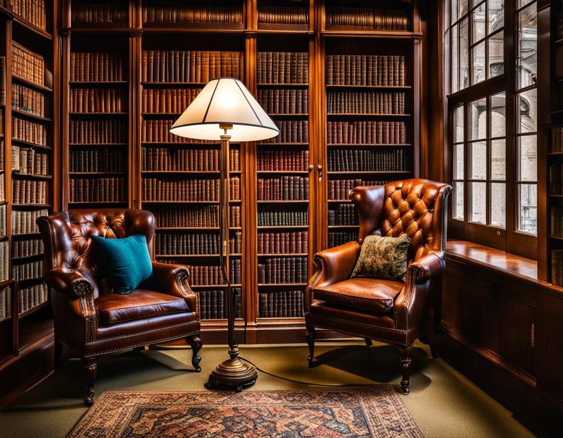 Inviting Library Sitting Area with Books