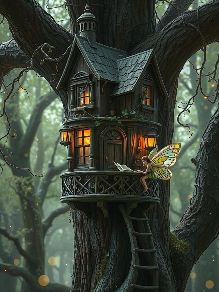 Cozy Fairy Treehouse in Magical Forest