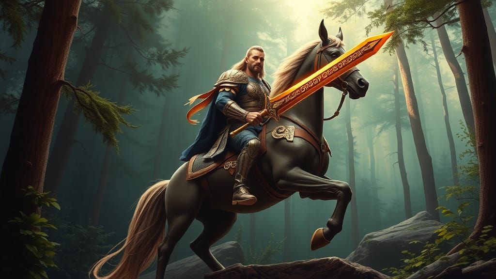 Majestic Centaur Ready for Battle in Misty Forest