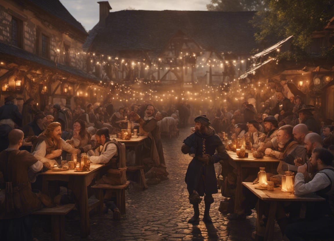 Medieval Oktoberfest at Magic Hour: Cinematic Composition