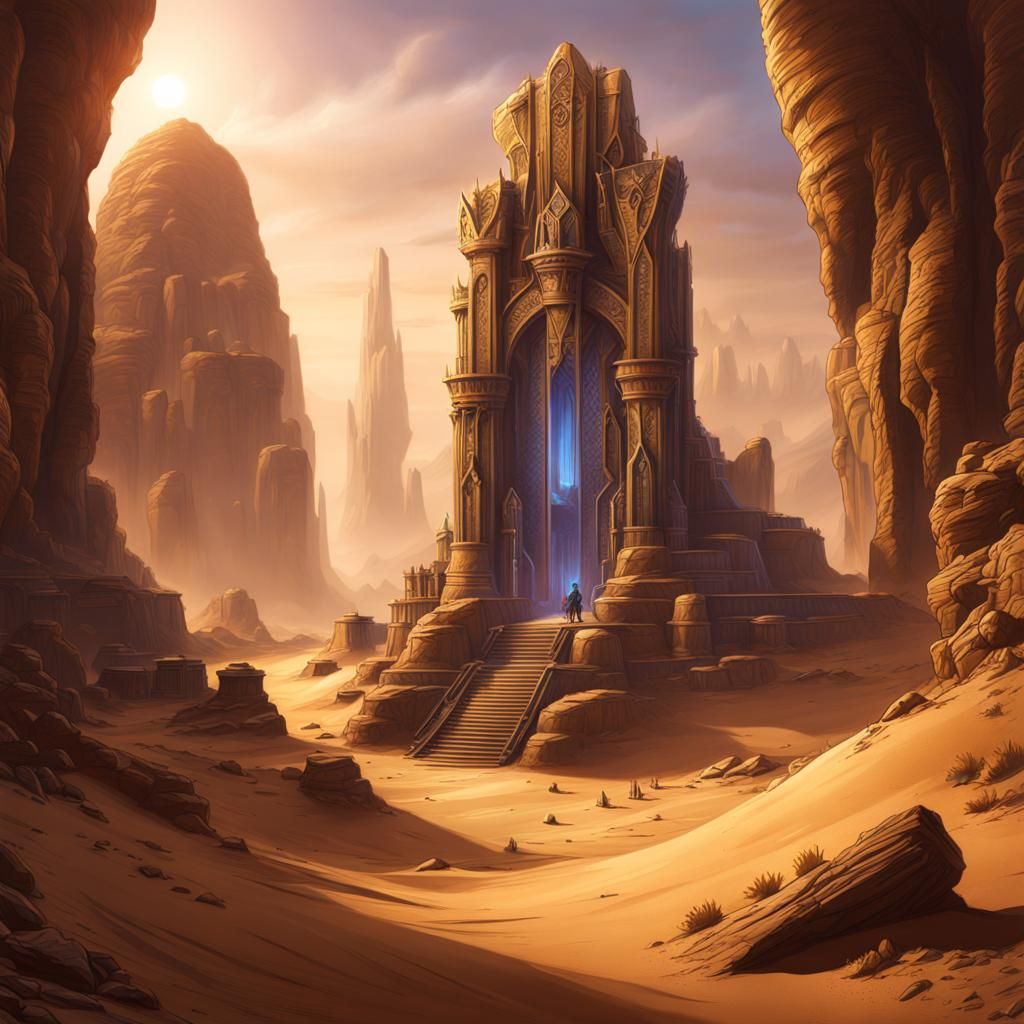 Archeological Outpost with Monoliths: D&D Matte Painting