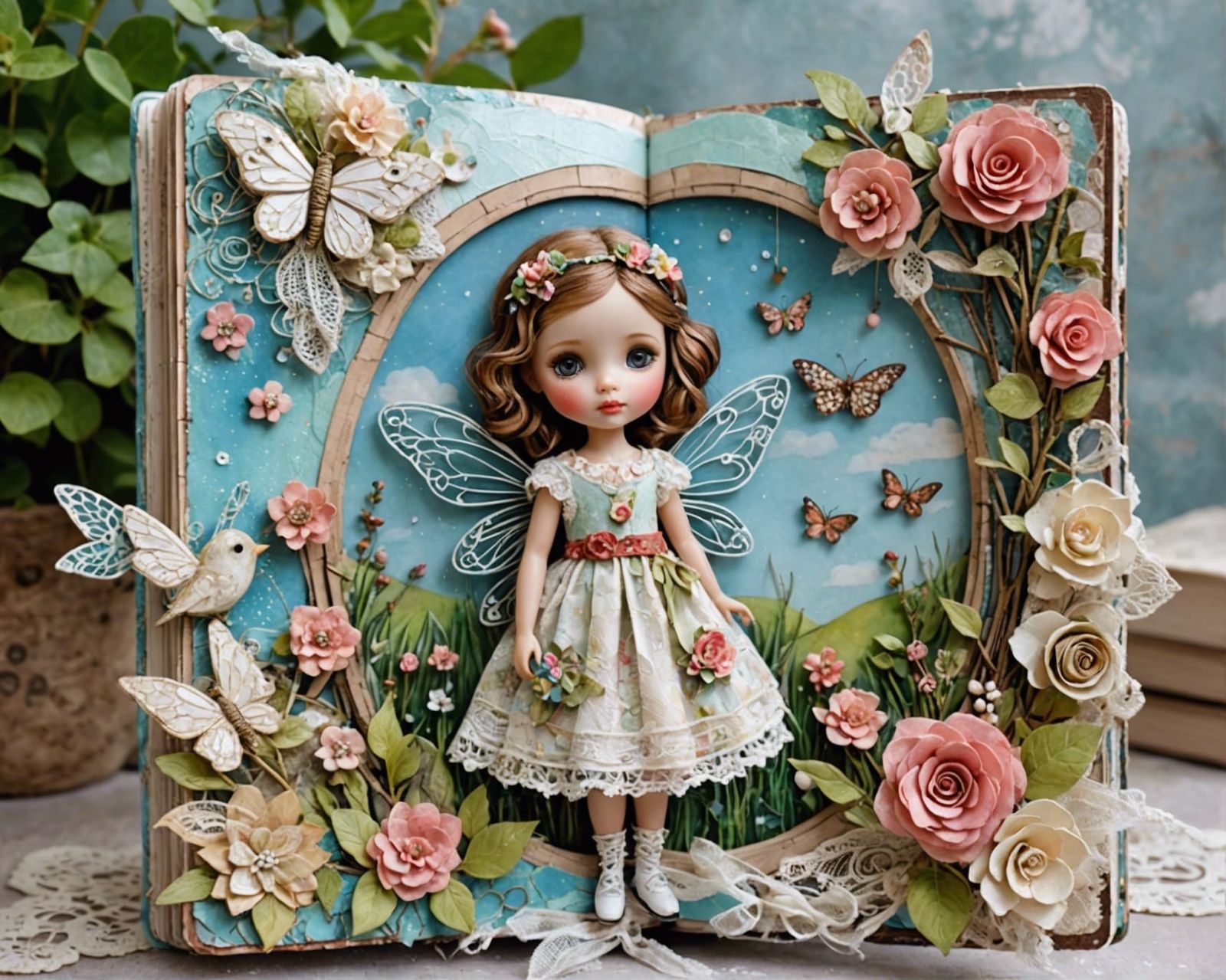 Dreamy junk journals, shabby chic, Closeup Full size and sta...